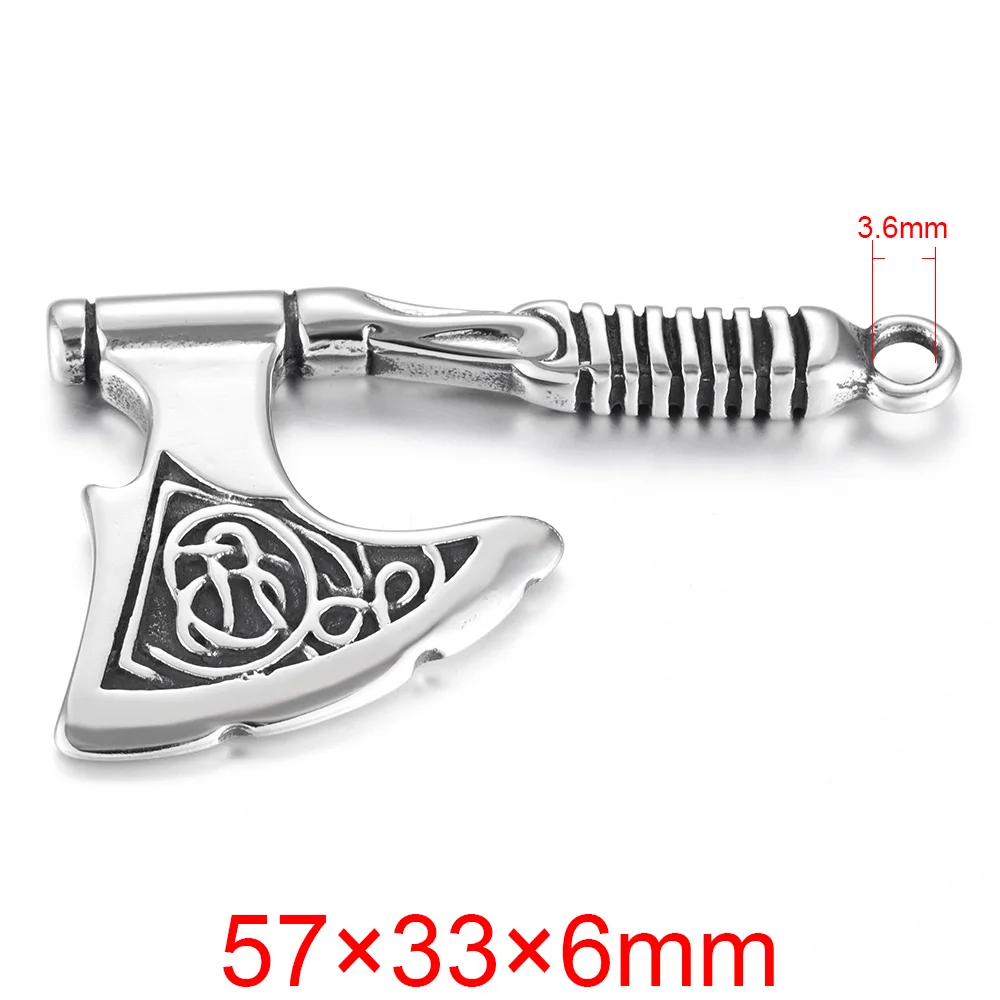 Mirror Finish Нержавеющая сталь Viking Axe Большие Подвески Браслет Крючки застежка DIY Аксессуары Подвеска фурнитура для изготовления ювелирных изделий винтажные - Окраска металла: Mirror Finish