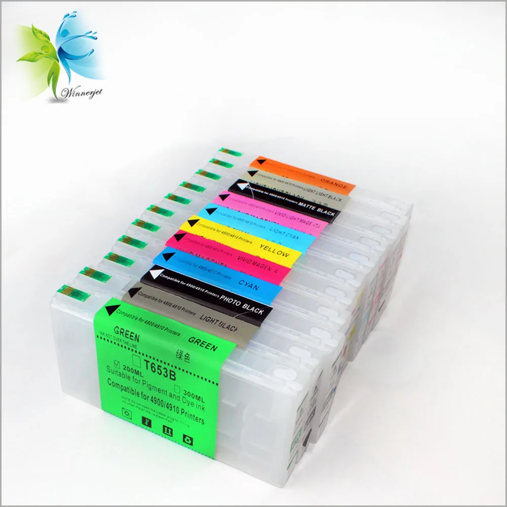 Winnerjet Лучшая цена многоразовый картридж с чипом автоматического сброса для epson