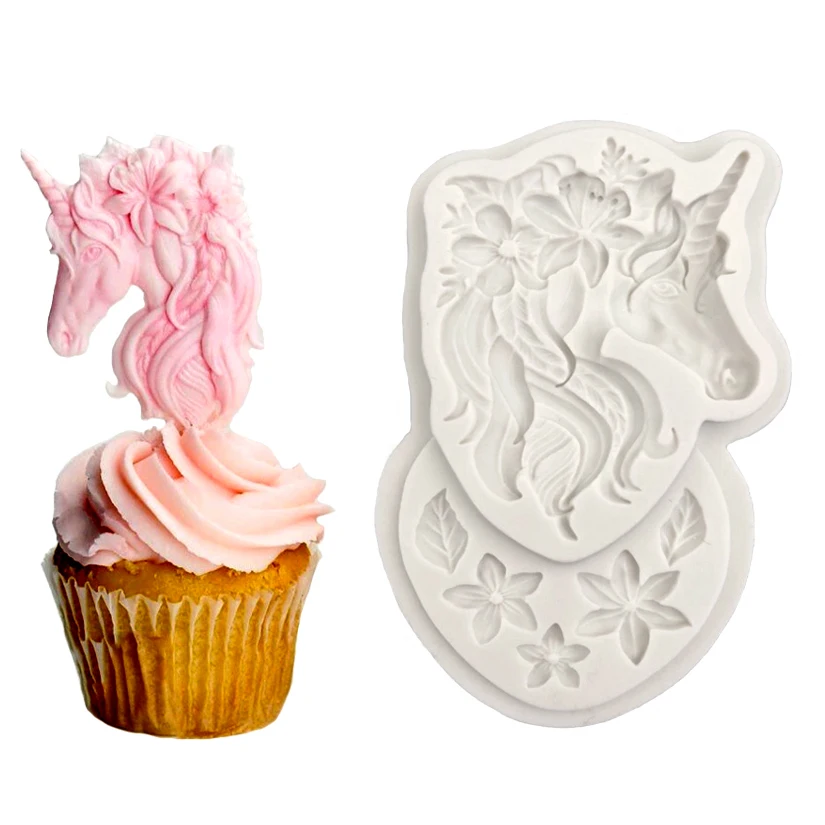 

Unicorn Silicone Mold Fondant Cake Decorating Tools Sugarcraft Candy Clay Mold Cookie Cupcake Chocolate Baking Mold