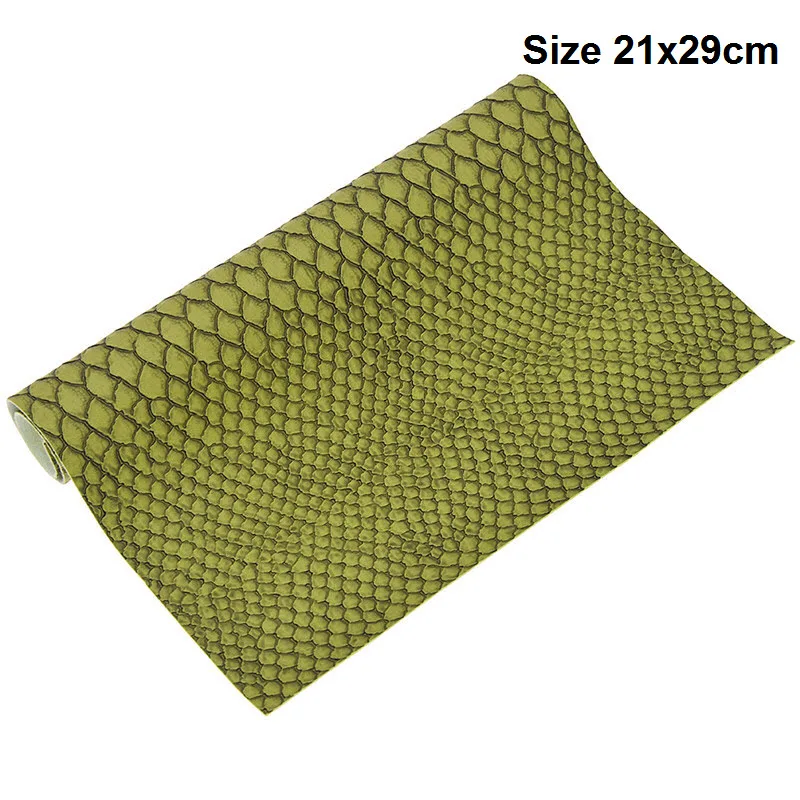Green She Love A4 винтажная змеиная кожа узор кожаная ткань 29x21 см PU Лоскутная Ткань Сделай Сам домашние текстильные украшения поставки - Цвет: Green