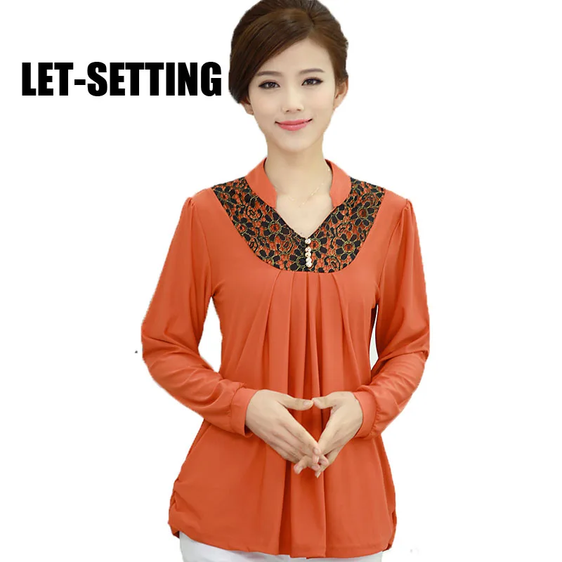 hot sale middle-aged women's summer long-sleeved chiffon shirt jacket mother large size women style LET-SETTING | Женская одежда