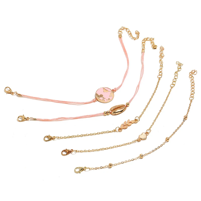 Женский браслет с ракушками MESTILO браслеты из богемного сплава изображением карты