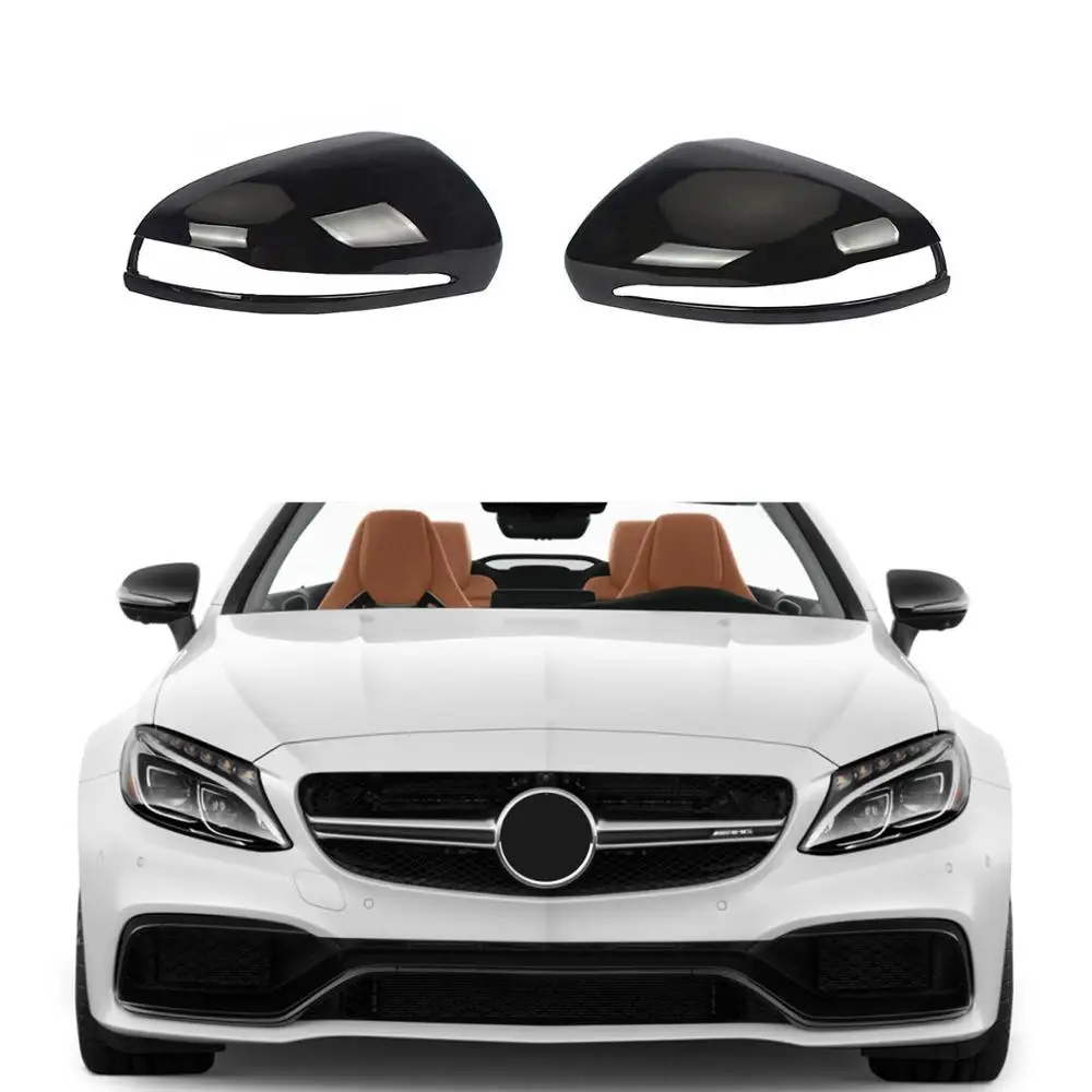 Левая и правая черная крышка зеркала заднего вида для Mercedes-Benz C-Class W205 E W213 S W222 GLC X253