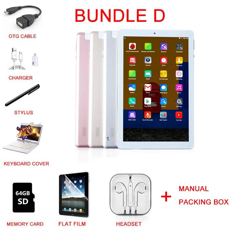 FENGXIANG 10,8 дюймов планшеты для Android7.0 Octa Core 3g/4G LTE PC 1920* 4G разрешение Мощность Dual Card 6 1280 B - Комплект: Комплект 4