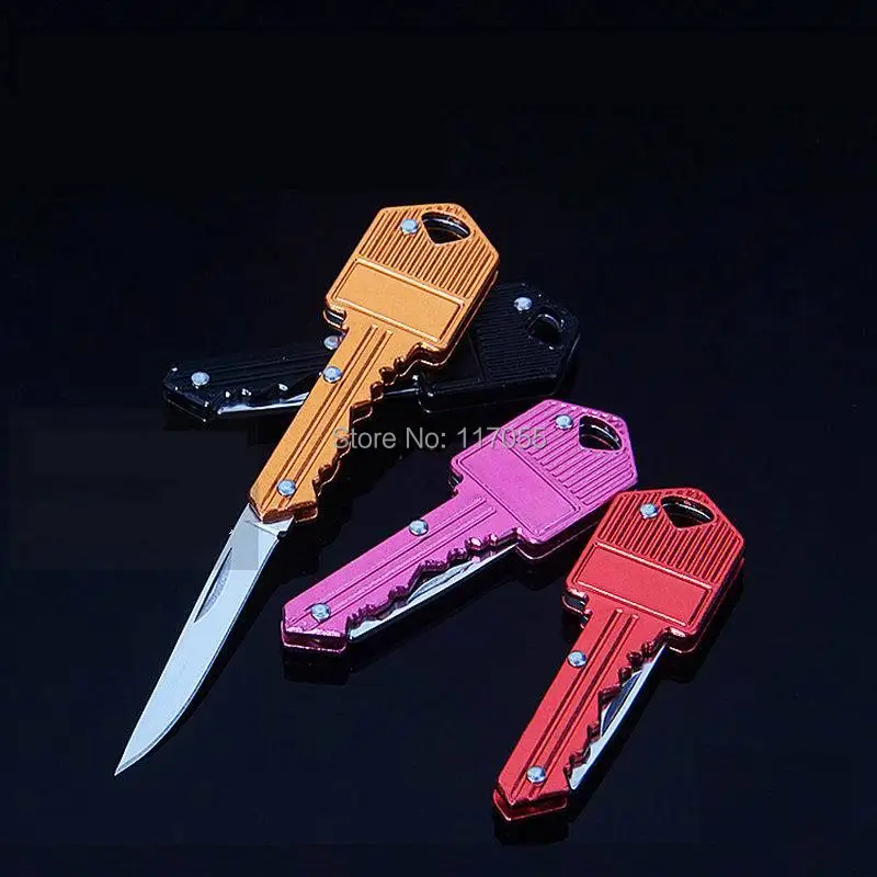 50X Mini Pocket Folding Key Knife With Stainless Steel Blade Chain Collection Gift Tactical Survival Ring Knives For Camping | Дом и сад