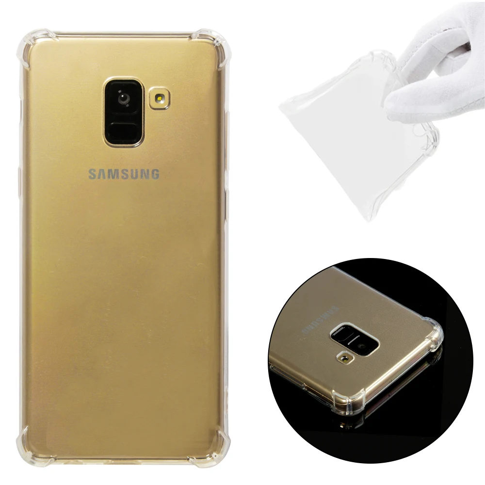 High quality transparent reinforced Anti-falling Soft Silicone phone case For Samsung Galaxy A8+ A8 Plus 2018 coque funda cover |