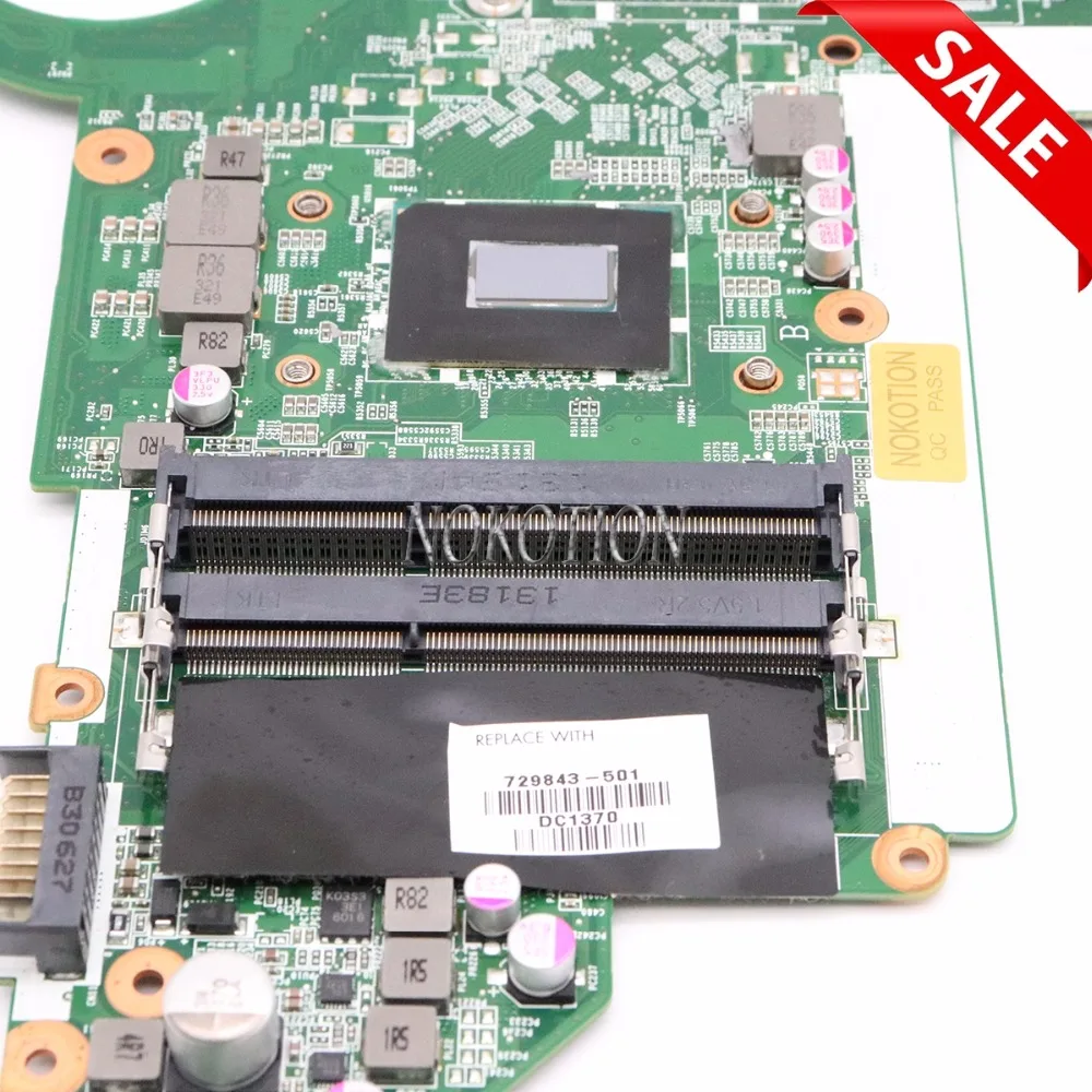 Материнская плата NOKOTION 729843-501 729843-001 DAR62CMB6A0 для ноутбука hp Pavilion 15 17 15-E 17-E SR0N2 I3-3110M