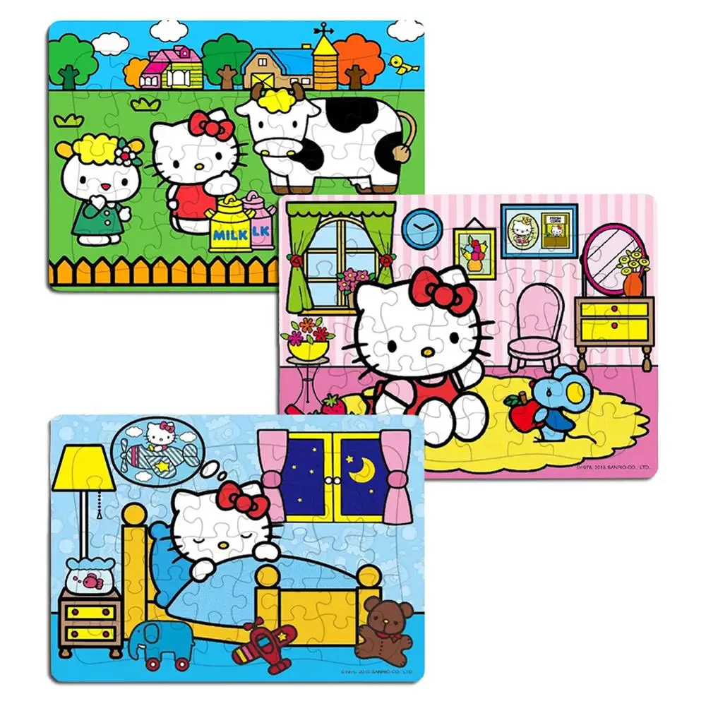 Hello Kitty 40 шт пазл для детей 4-8 Обучающие Развивающие Пазлы игрушки | Игрушки и хобби