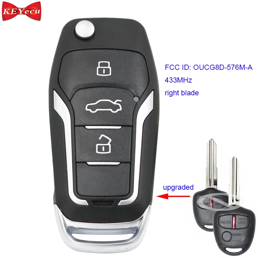 KEYECU для Mitsubishi Lancer CJ 2007 2013 обновленный Автомобильный Брелок дистанционного
