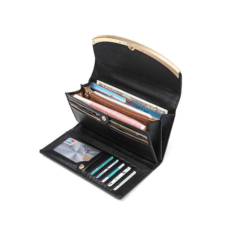 Высокое качество женские кошельки из натуральной кожи модный длинный кошелек