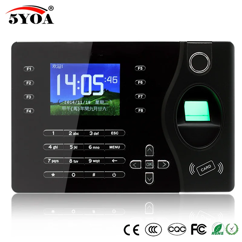 TCP IP биометрический сканер отпечатков пальцев время и часы рекордер цифровой