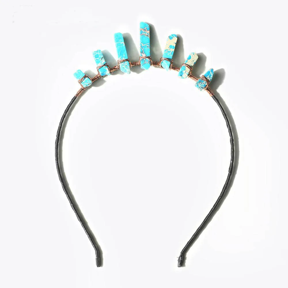 Crystal Hair Jewelry Wedding Hair Accessories Bridal Hair Accessories Wedding Crystal Tiara Hair Combs Raw Quartz Headband - Metal color: 17