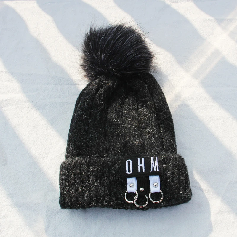 2018 осень-зима Для женщин Обувь для девочек Pom Hat трикотажные Skullies шапочки