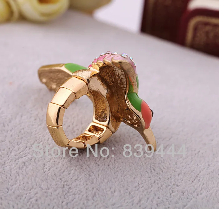 Модное цветное кольцо с птицей оптом | Украшения и аксессуары