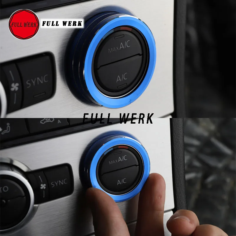 Автомобильный Кондиционер алюминиевый сплав AC Ручка аудио кольцо украшение