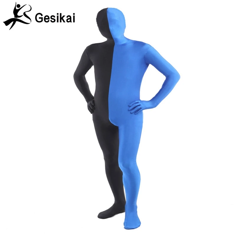 Мужской взрослый полный Zentai боди смешанных цветов спандекс лайкра колготки