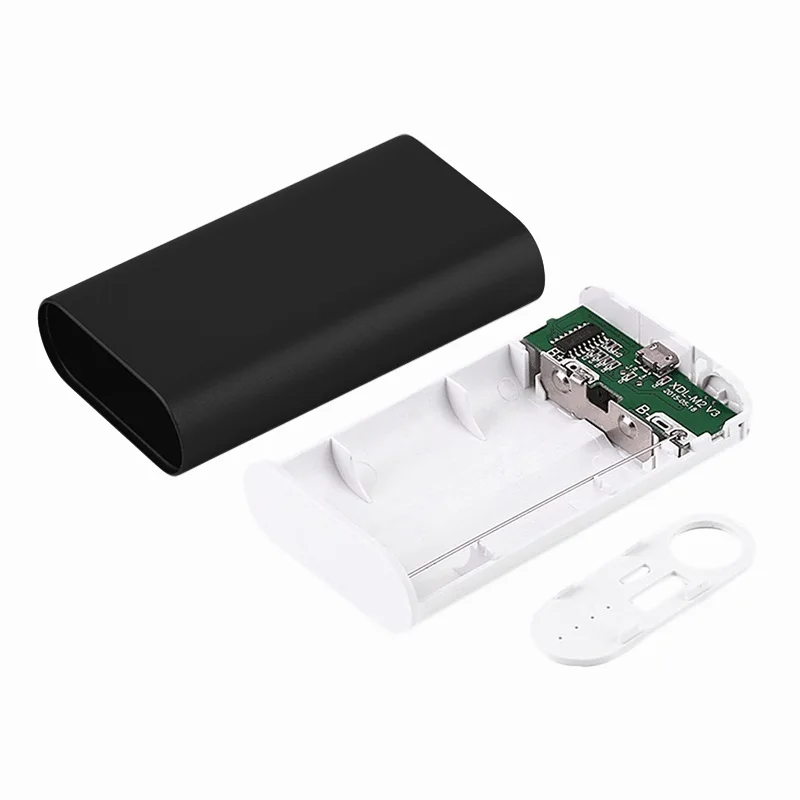 Черный Портативная Быстрая зарядка через usb внешний аккумулятор чехол 2*18650 аккумулятор блок питания зарядное устройство адаптер для смартфонов - Цвет: Черный