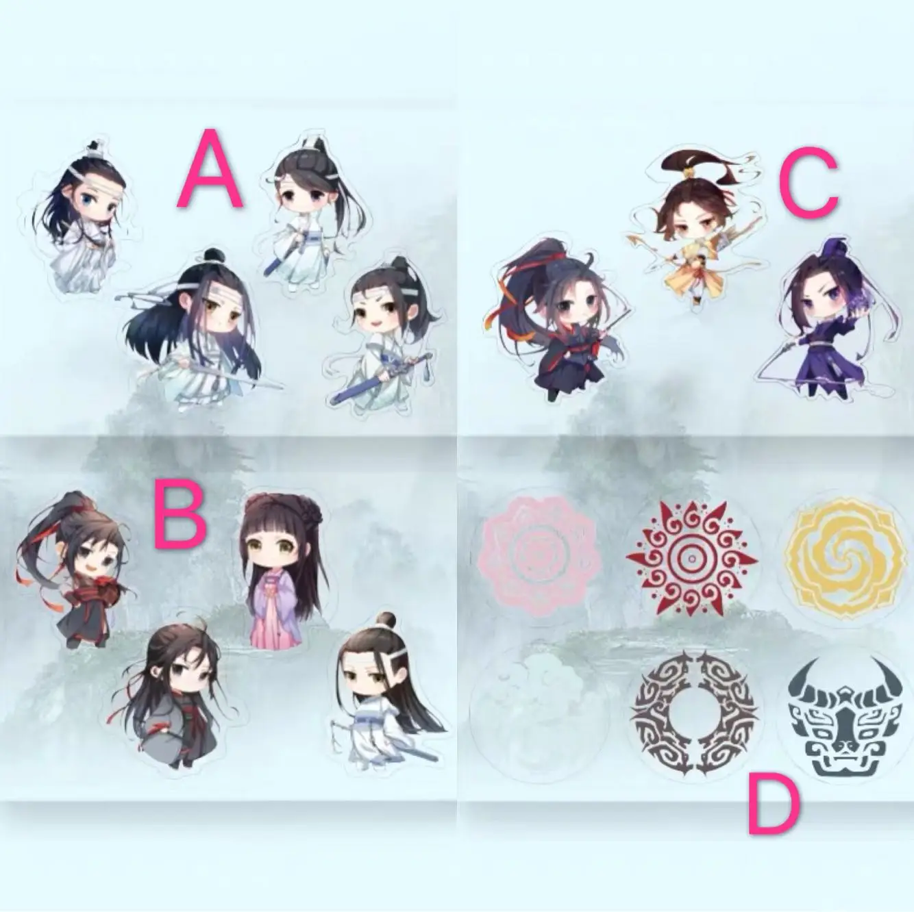 Аниме гроссмейстер демонического культивирования Wangji Wuxian Cheng Jin Ling Tags Paster Косплей Подарки
