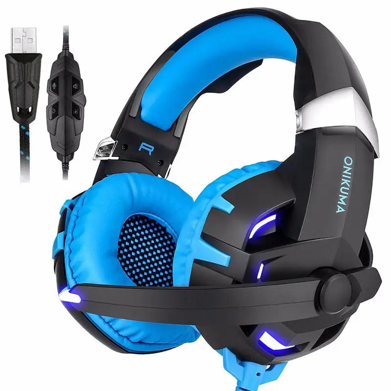 ONIKUMA K2 USB 7 1 канальный звук стерео игровые наушники шлем геймер гарнитура с