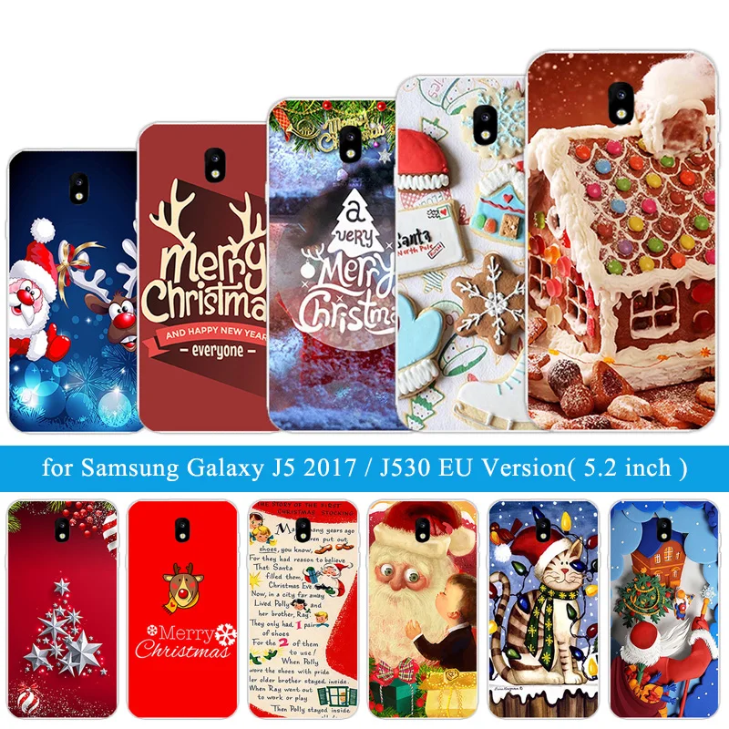 Для Samsung Galaxy J5 2017 Силиконовые ТПУ рождественские ночные чехлы для телефонов 5 2 J530F