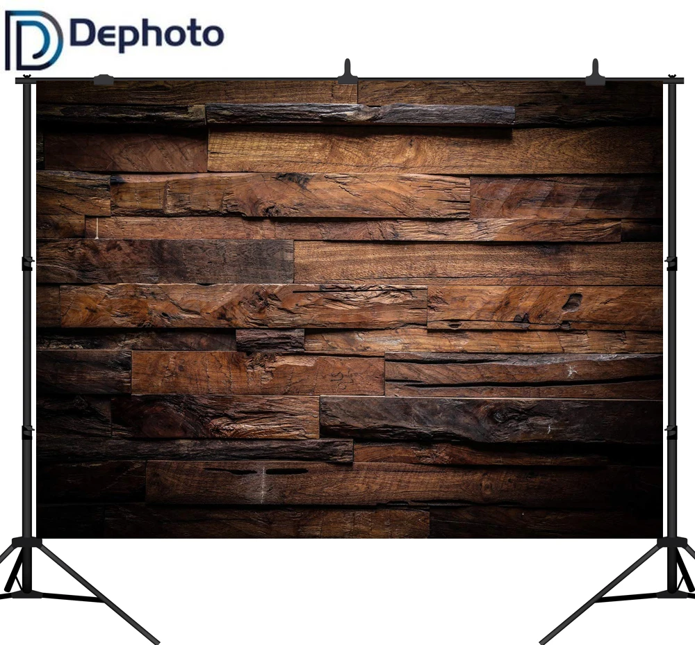 DePhoto Темный Деревянный фон коричневый винтажный компьютерный для фотосъемки