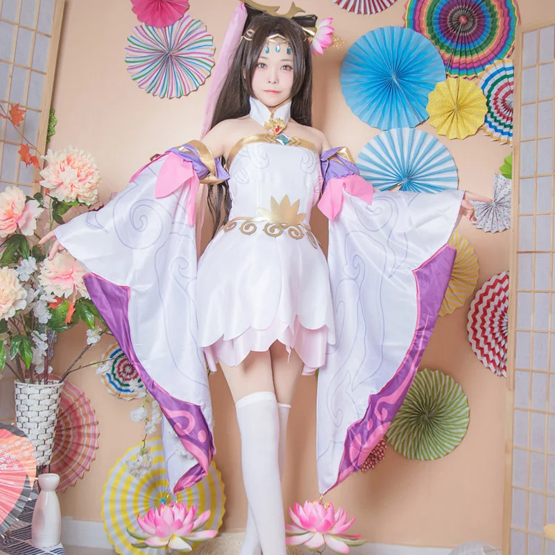 Glory of King Diaochan Красивое фиолетовое розовое платье костюм феи ханьфу косплей