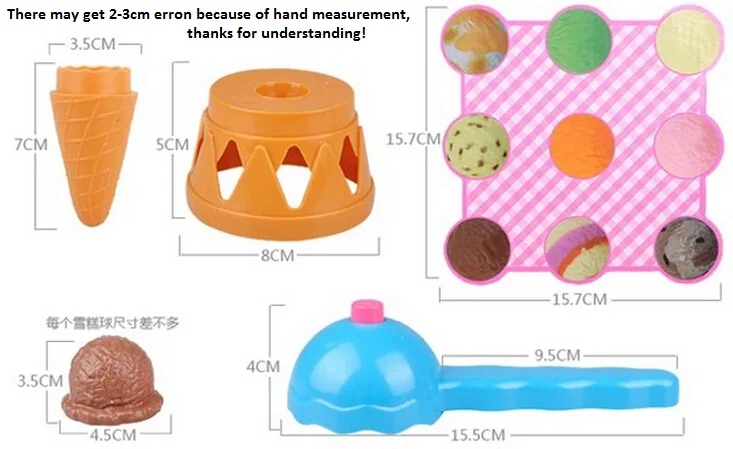 Funny Icecream stacking game piles up pretend play house cooking miniature food toy for girls balancing gift Children Y202 | Игрушки и
