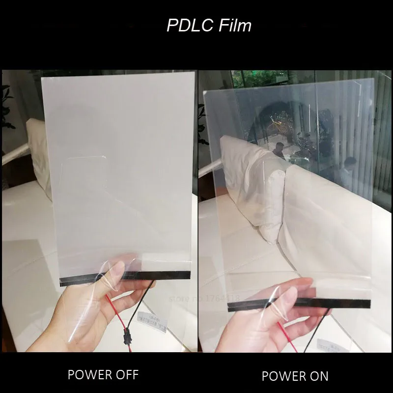 

SUNICE 4"x3" White Smart Film PDLC Switchable Film Self Adhesive Sticker Decals Power Supply Control Privacy Film Customized