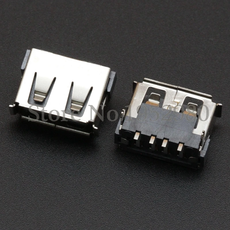 10 шт. USB 2 0 разъем Гнездо SMT назад фута мм высокий 4 Pin с полями для передачи данных