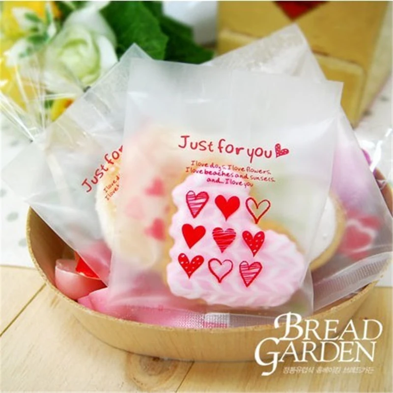 Милая прозрачная выпечка в форме сердца мультяшный скраб печенье маленькая стандартная упаковка