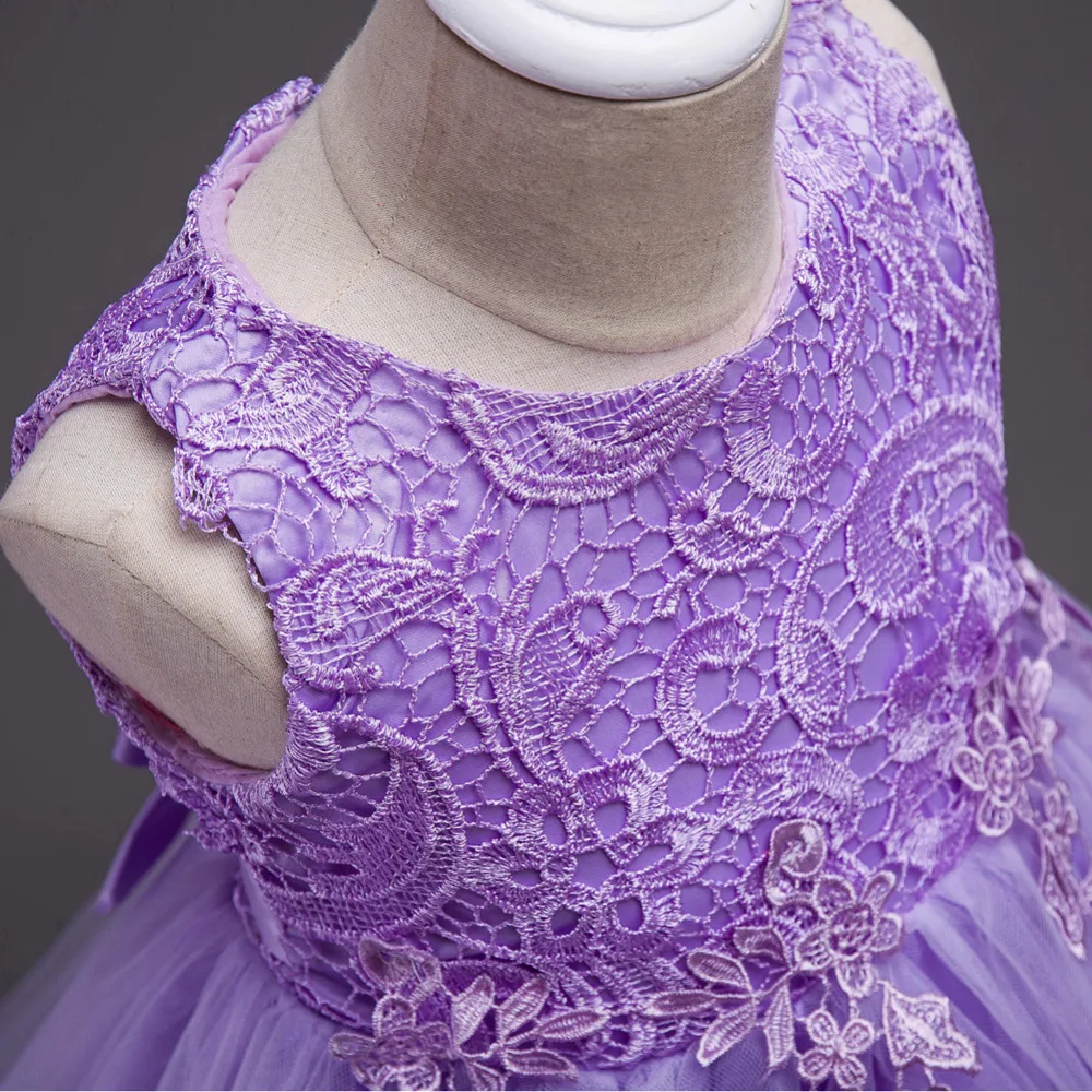 Летние Детские платья с тюлевым кружевом для девочек детские праздничные