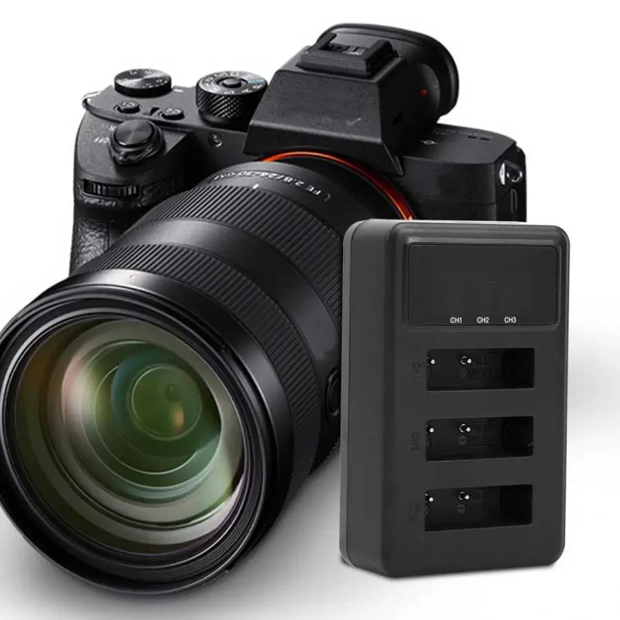 NP-BX1 зарядное устройство с тремя слотами USB для зарядки жк-экраном спортивной