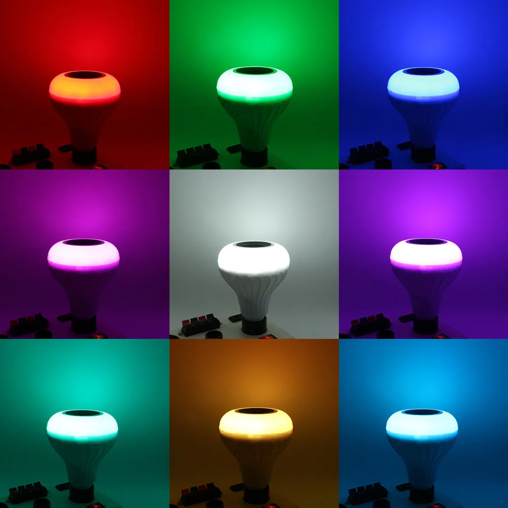 E27 7 Вт Светодиодная лампа RGB свет беспроводной Bluetooth аудио динамик музыка игра