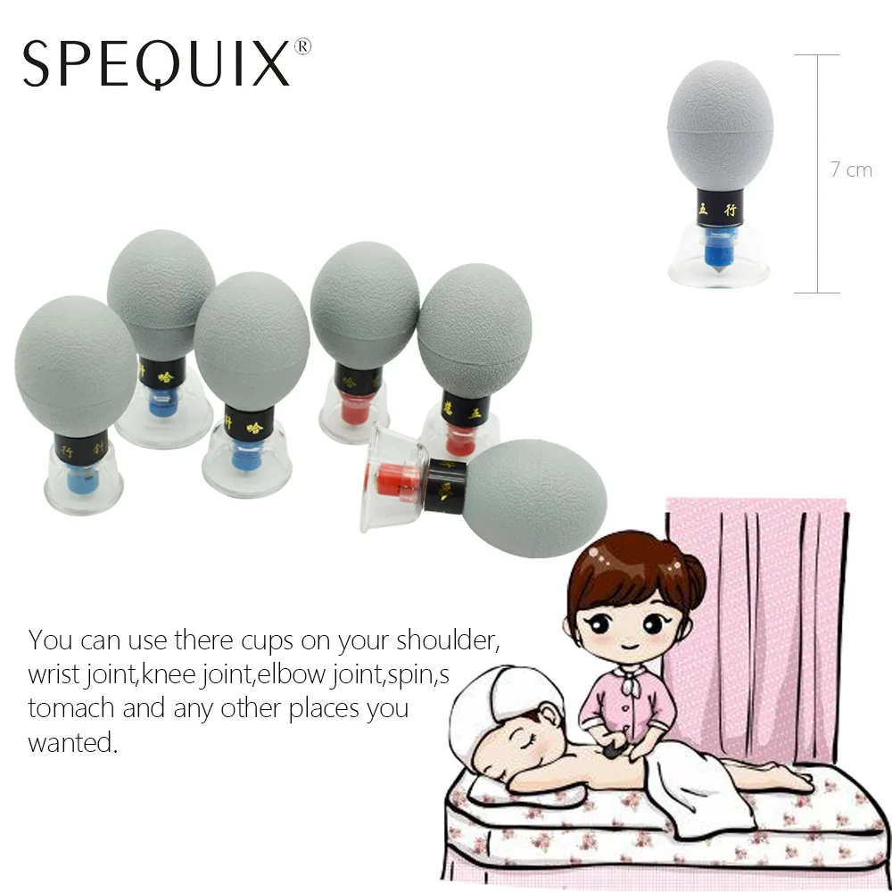 

6 Pcs/set Vacuum Magnetic Therapy Suction Cup Meridian Acupuncture & Moxibustion Cupping Detox Body Cupping Massager Set