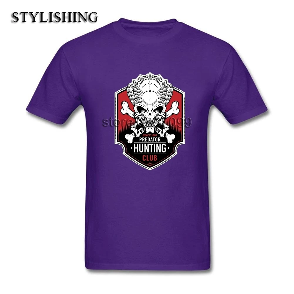 Топы Для мужчин футболка хлопковая круглый вырез горловины чужой Хищник клуб