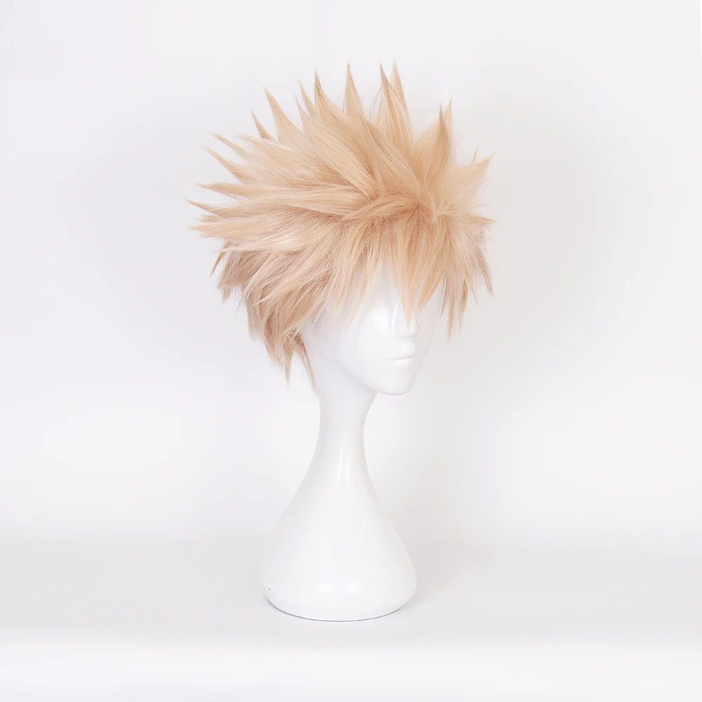 Anime My Hero Academia Baku No Hero Bakugou Katsuki Bakugo Short Linen Blonde Heat Resistant Cosplay Costume Wig