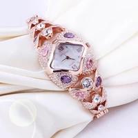 top melissa lady wrist watch quartz fashion women dress bracelet rhinestone shell luxury crystal party bling girl birthday gift