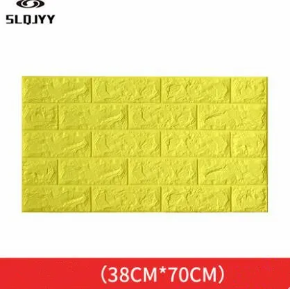 yellow 38x70cm 3d стерео настенная плитка узор самоклеящиеся обои Гостиная украшения ТВ фон стены водостойкие наклейки для детсада - Цвет: yellow 38x70cm