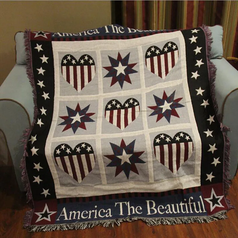 Многофункциональный трикотажные диван Одеяло флаг узор Нитки Гостиная Спальня