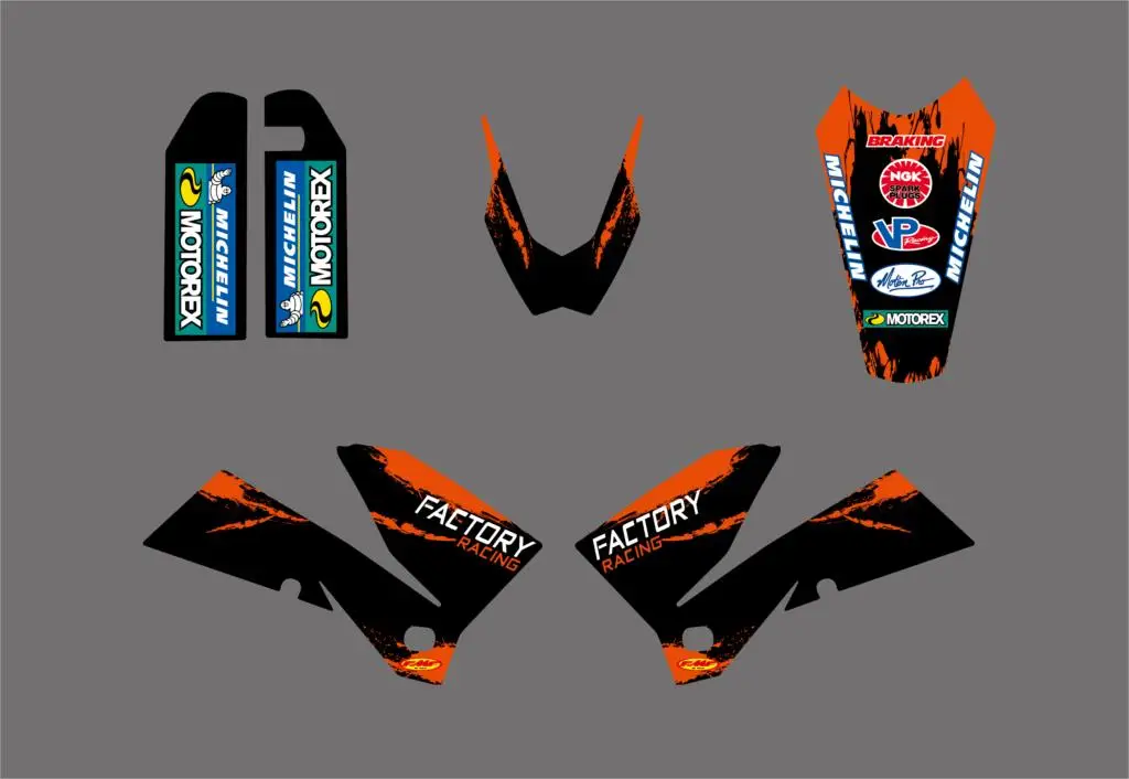 NICECNC графические наклейки фоны для KTM EXC SX XC XCW XCFW MXC 125 250 350 450 525 530 2005 2006 2007 полная