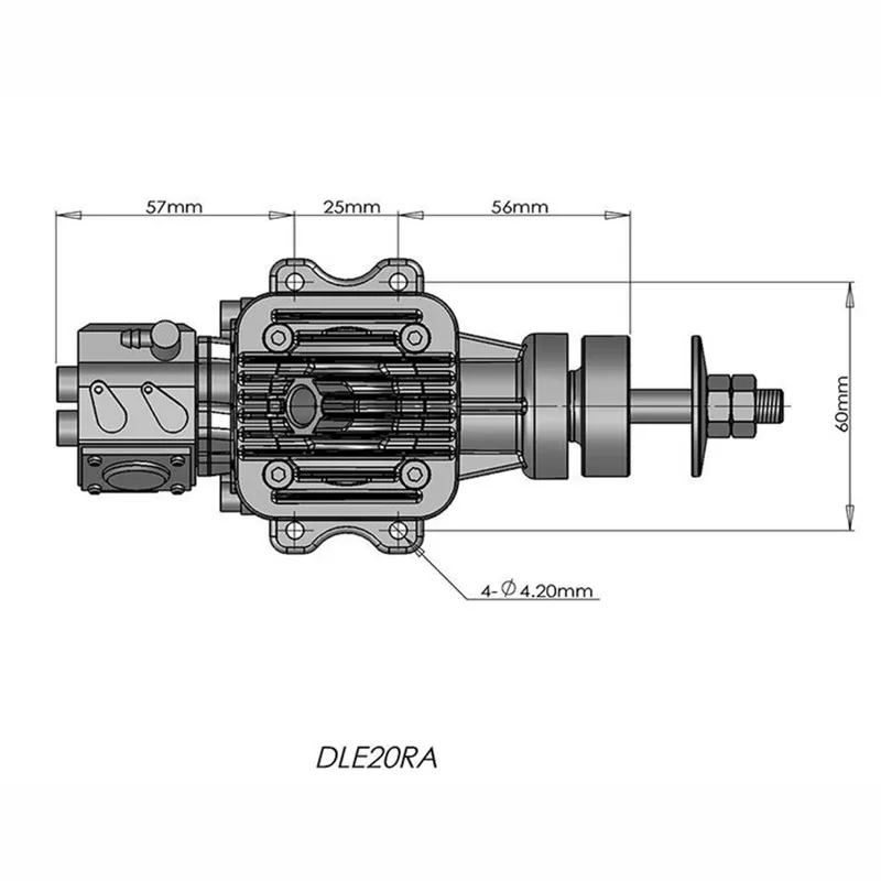 DLE 20RA RC модель бензиновый двигатель DLE20RA одноцилиндровый двухтактный вытяжной