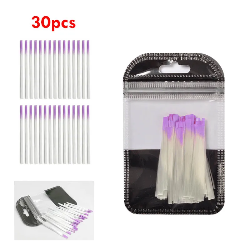 30 шт./компл. наращивание ногтей волокна Fibernails наращивания ногтей акрилом Советы Набор волокна Стекло наращивание ногтей пакет волокно Стекло гвозди строительный гель - Цвет: 30PCS