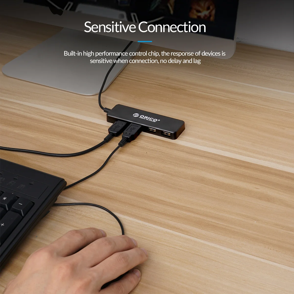 ORICO USB 2,0 концентратор 4 порта Мини Высокоскоростной Мульти USB разветвитель расширитель портативный OTG адаптер для портативных ПК huawei mate 10 Pro