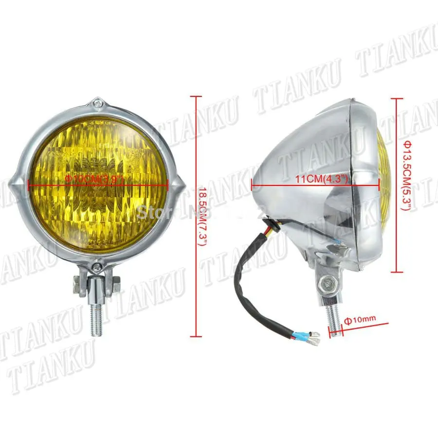 Motorcycle Headlight Retro For Yamaha VStar 400 650 1100 1300 Virago Xv 250 535 750 Road Star Custom Chopper Cruisers |