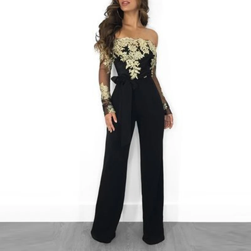 Summer Hot Sale Jumpsuit Off Shoulder Sexy Rompers Womens Heigh Quality Office Work Wear Elegant Party | Женская одежда