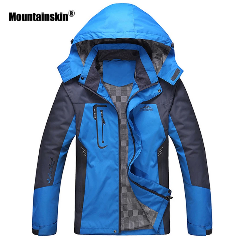 Mountainskin Men Women Spring Autumn Outdoor Hiking Jackets Waterproof Windbreaker Climbing Camping Trekking Rain Coat VA301