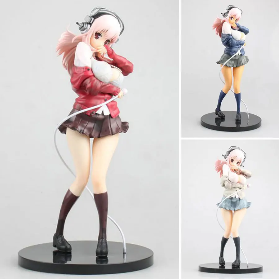 27 см Супер Sonico аниме статуя зимняя Ver ПВХ фигурка 3 вида цветов Сексуальная