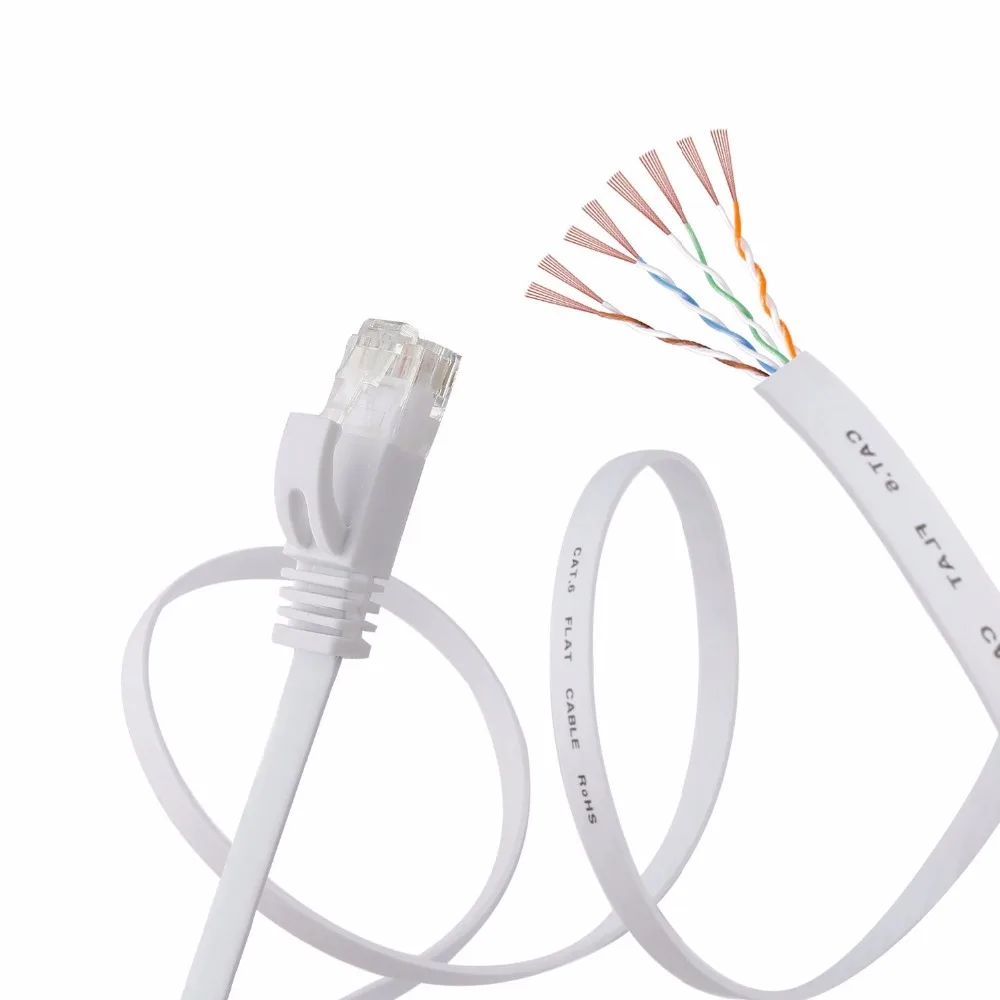 Verkauf 100 Teile/los 6ft 2m CAT6 KATZE 6 Flach UTP Ethernet Netzwerk Kabel RJ45 Patch LAN Kabel