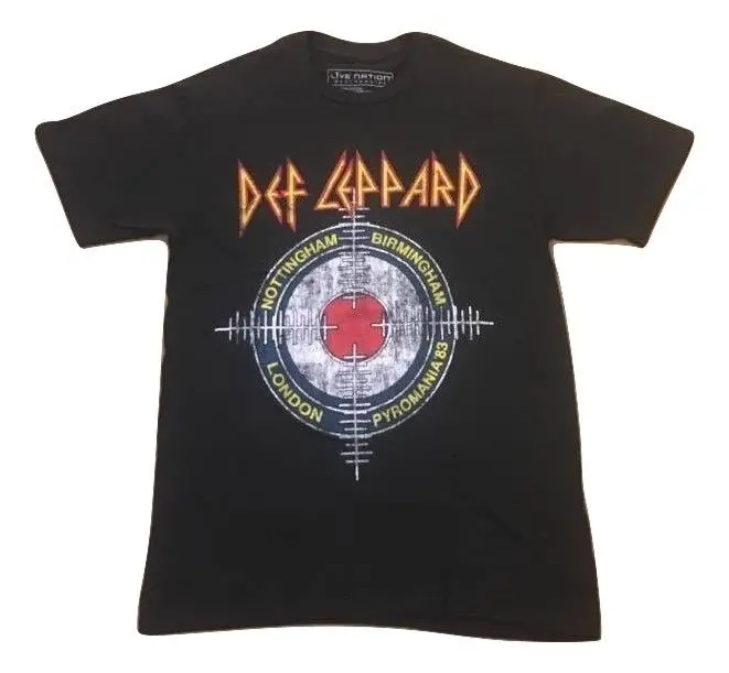 Live Nation Def Leppard Crosshairs Pyromania ➃ Retro Distressed T-Shirt S-2XL Comfortable t shirt Casual Short Sleeve TEE | Мужская
