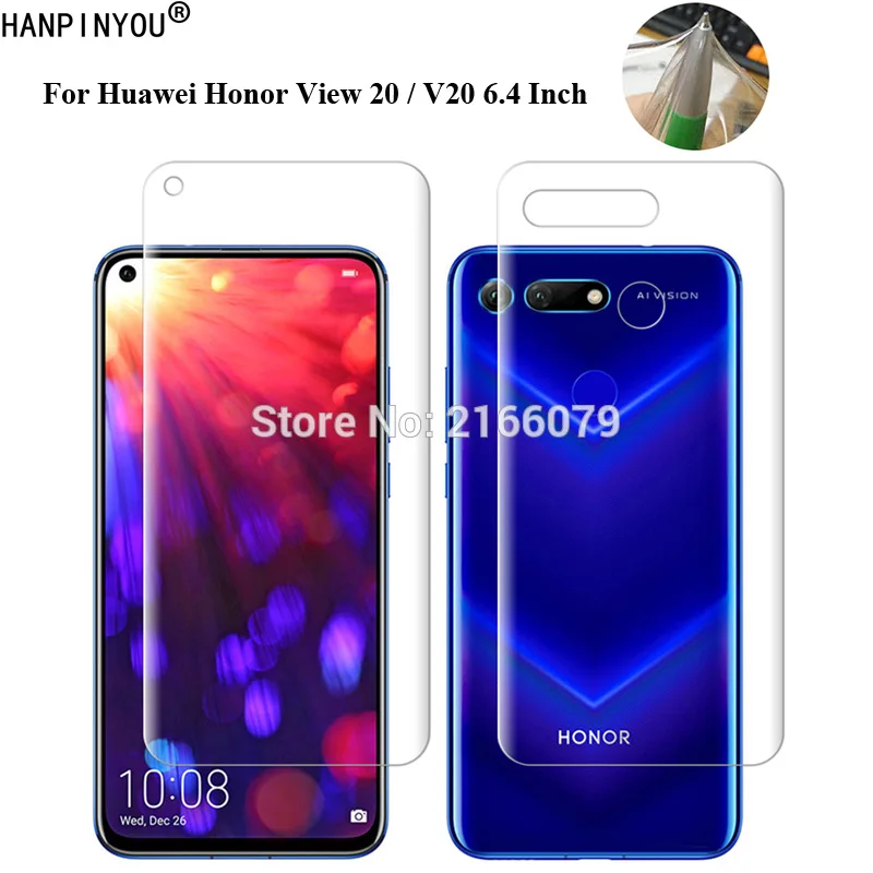 Мягкая ТПУ Защитная пленка для Huawei Honor View20 / V20 6 4 дюйма передняя и задняя полная